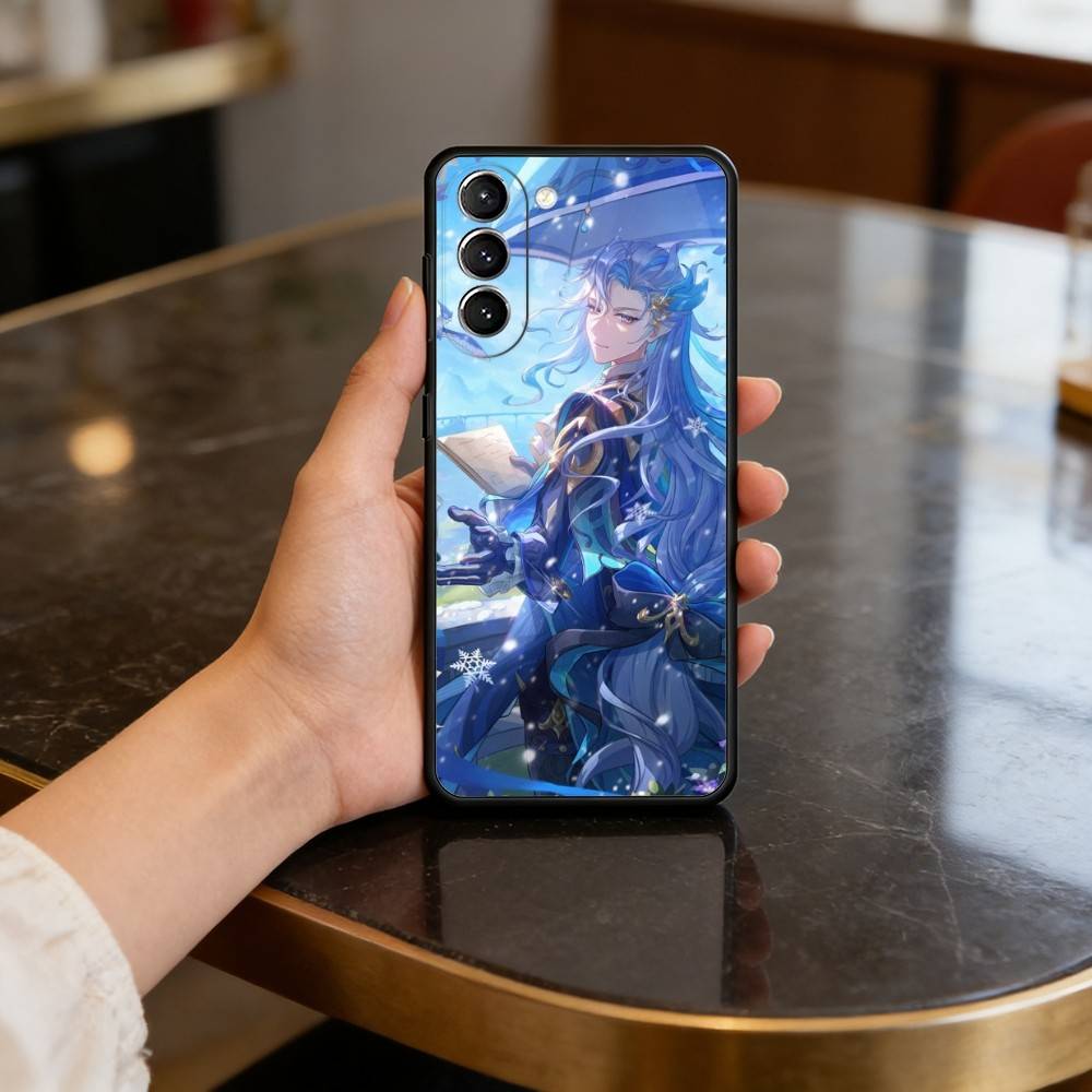 N-Neuvillette Genshin Impact Phone Case For Samsung S25,24,23,22,30,21,10,9,Ultra,Plus,Lite,FE,4,5 G Soft Black Case