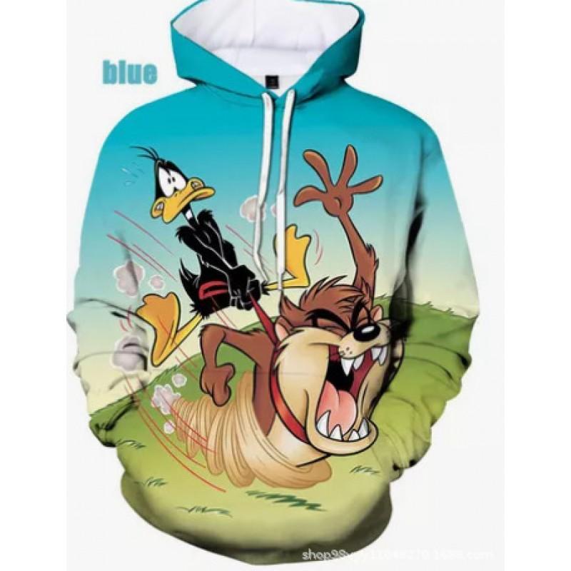 Mens Womens Christmas Santa 3D Digital Print Hooded Sweatshirt Loose Fit Winter Casual Top
