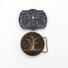 Western Denim Carved Belt Buckle Punk Cross Board Buckle Big Tree Leather Belt Buckle Ethnic Style Smooth Buckle
