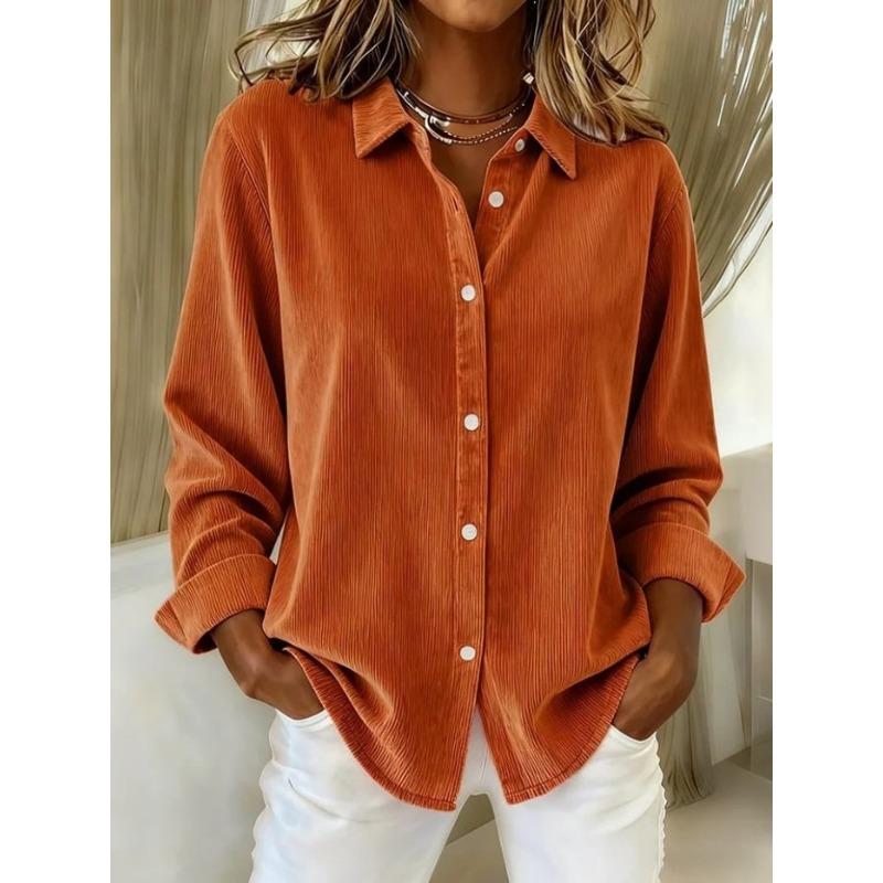 BFCCQB Women's POLO Neck Long Sleeve Autumn Winter Fashion Casual Blouses & Shirts