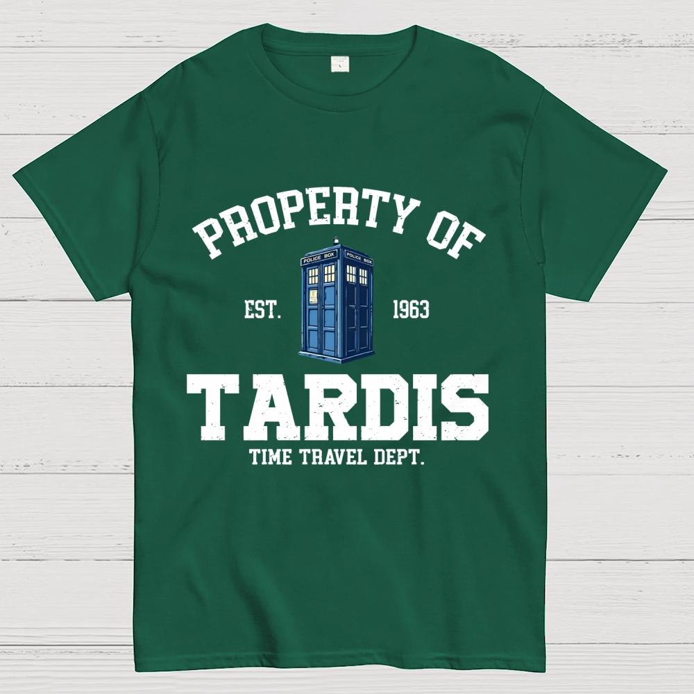 Property of Tardis Unisex 100% Cotton Summer Casual Cool Loose T-Shirt