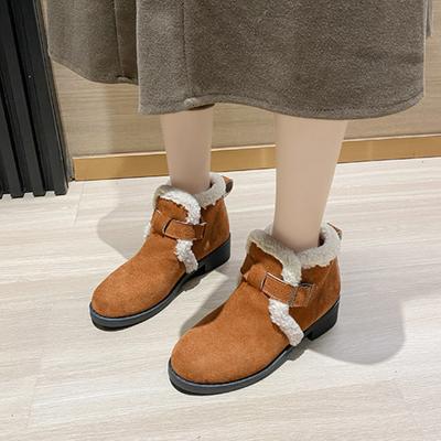 Модные европейско-американские универсальные женские ботинки 2024 осень-зима новинка однотонные повседневные удобные хлопковые туфли большого размера