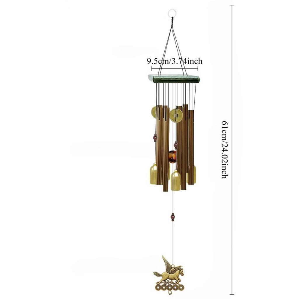 Classic Black Wind Chimes Large Aluminium Wind Chimes To Create a Zen Atmosphere Suitable for Outdoor, Garden, Patio Decor