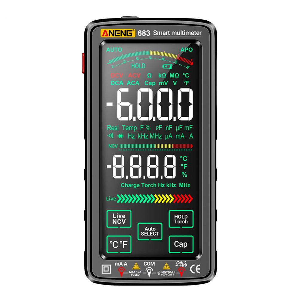 ANENG 683 682 681 Умный Цифровой Мультиметр LCD/VA Обратный Дисплей Измеритель Емкости Гц Ом Тестер Диодов AC/DC Измерительные Инструменты