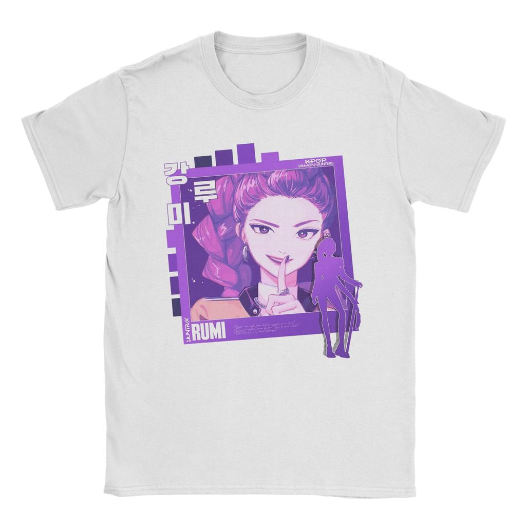 Руми Графический Фотокарточка Kpop Охотники на Демонов Футболка Мужская Хлопковая Повседневная Футболка Круглый Воротник Футболка С Коротким Рукавом Топы Подарок