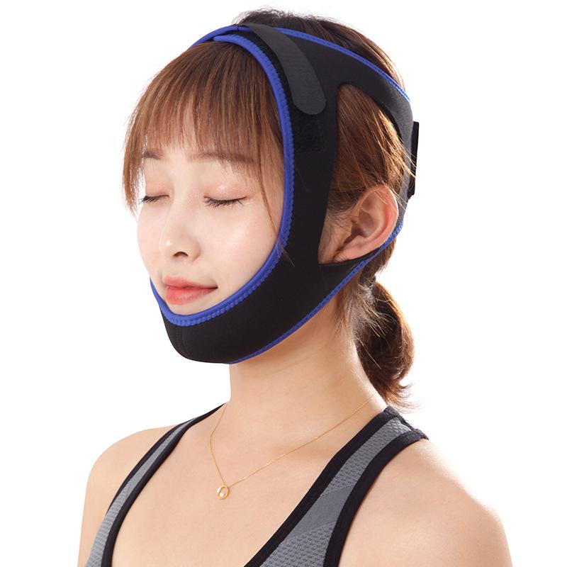 Синий треугольный ремешок для подбородка для облегчения храпа у взрослых