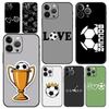 Чехол для iPhone 17 16e 15 14 13 12 11 Pro Max SE 7 8 Plus Чехол iPhone 16 Мягкая TPU Крышка Футбол Сердцебиение