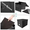 File Storage Box with Lid Hanging Office Document Organizer Metal Handle Legal Letter Size Foldable File Storage Bin