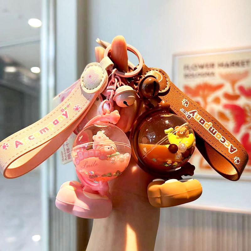 Очаровательный силиконовый брелок-подвеска в виде глобуса с мишкой, милый мультяшный шарм для сумки