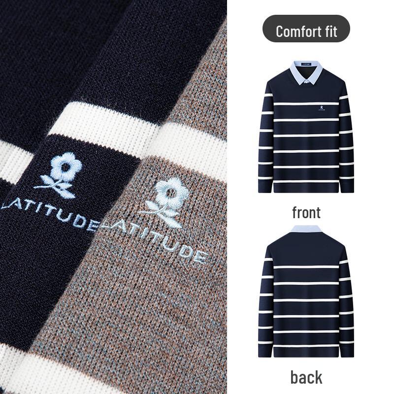 MONTAGUT Мужской осенне-зимний вязаный пуловер в полоску, имитация двойки