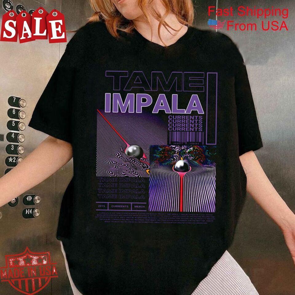 Футболка Tame Impala Current Подарок для фанатов Унисекс Все размеры Рубашка Te4904
