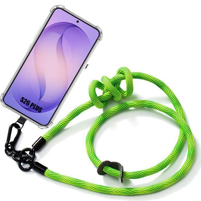 Coque Silicone - BOOLING - pour Samsung Galaxy S26 Plus - Antichoc avec Cordon Démontable Vert