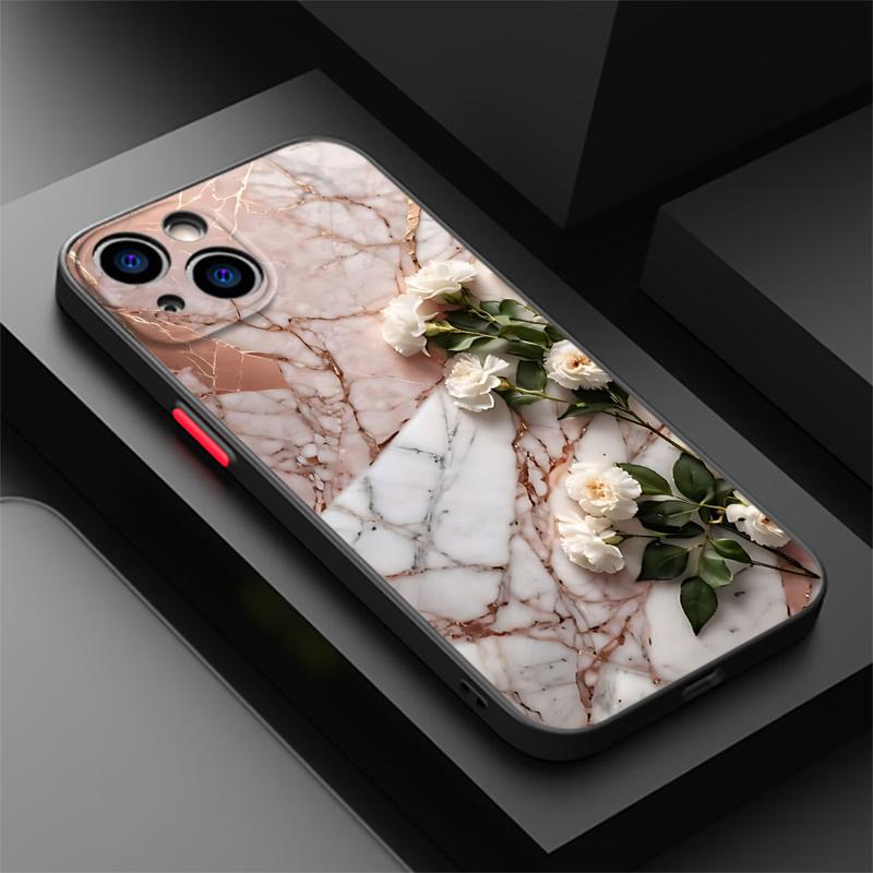 Чехол для телефона для iPhone 15 Pro Max 14 Plus 12 13 11 Pro Max SE 7 8 14 Pro XR XS X 15Pro 12 Mini Цветочный Мрамор