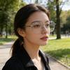 Легкие Очки Большой Рамки из Чистого Титана для Женщин Мужчин Оверсайз Маленькое Лицо Унисекс Ретро Очки Классические