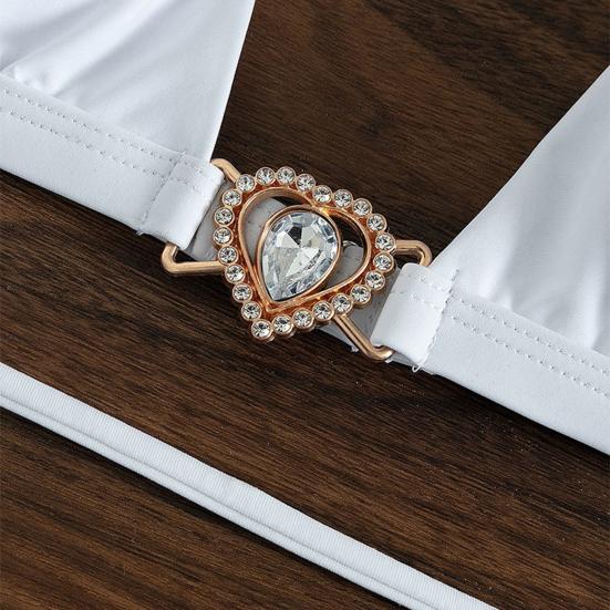 1 компл. Купальник бикини Мягкие бюстгальтеры без косточек Сексуальный Холтер с V-образным вырезом Страпон для плавания Комплект из двух частей Разделенное бикини Летний женский купальный костюм Пляжная одежда