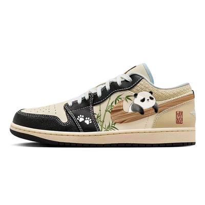 Air Jordan 1 Tare Panda Кот Амортизация Нескользящая Износостойкая Низкие Винтажные Баскетбольные Кроссовки Мужские HQ3437-101(Команда56-)