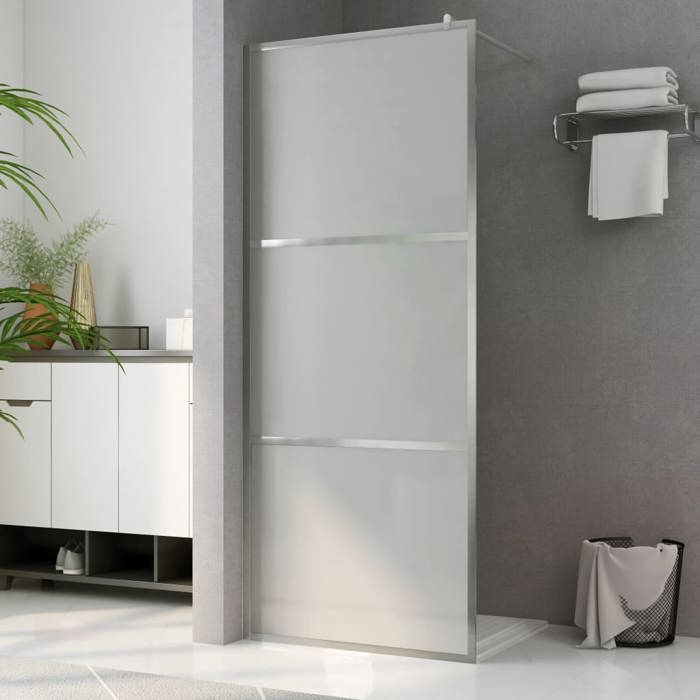 VidaXL Italian Walk-in Shower Wall Shower Cabin Shower Partition Bathroom Home Interior Frosted ESG Glass 146647