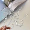 Creative Heat-Resistant Transparent Glass Straw Milk Tea Juice Reusable Glass Twist Straws Bending Long Stem Sip Straw