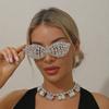 Vintage Rhinestone Eyeglass Frame Irregular Exaggerate Eyeglasses Face Eyewear Decoration  Gift