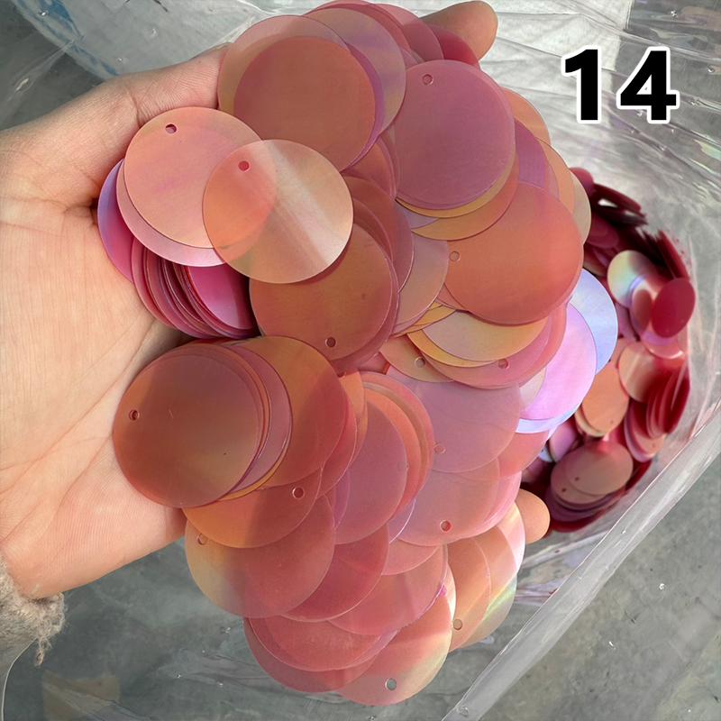 30 мм Разноцветные Конфетные Крупные Пайетки с Отверстием ПЭТ Круглые Пайетки Шитье Рукоделие Украшение Свадебного Платья DIY Аксессуары Рассыпные Пайетки