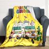 1pc Uncle Grandpa Cozy Print Blanket Lightweight Warm Flannel Throw Blanket For Sofa, Bed, Living Room