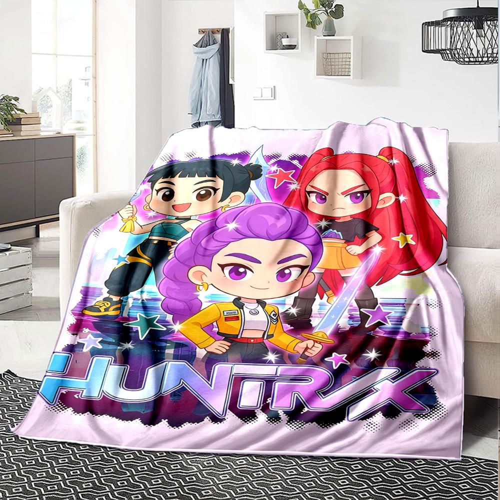 Huntrx Future Heroes Unite Flannel Blanket Super Soft Warm Cozy Blanket For Sofa Bed Office Travel Allseason Home Decor Gift