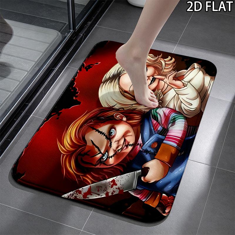 Chucky 3Pcs Flannel Toilet Mat Set Bathroom Rug Bath Carpet Non Slip Home Decor Toilet 3 Pcs Bathroom Textile Set