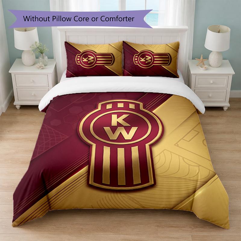 Kenworth Print 3Pcs Bedding Set Duvet Cover With Two Pillowcases Soft Bed Linen For Household Bedroom