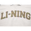 Li Ning Sports Lifestyle Series High Street American Vintage Letter Polo Neck Pullover Long Sleeve Hoody Womens sweatshirt AWDUD00-1