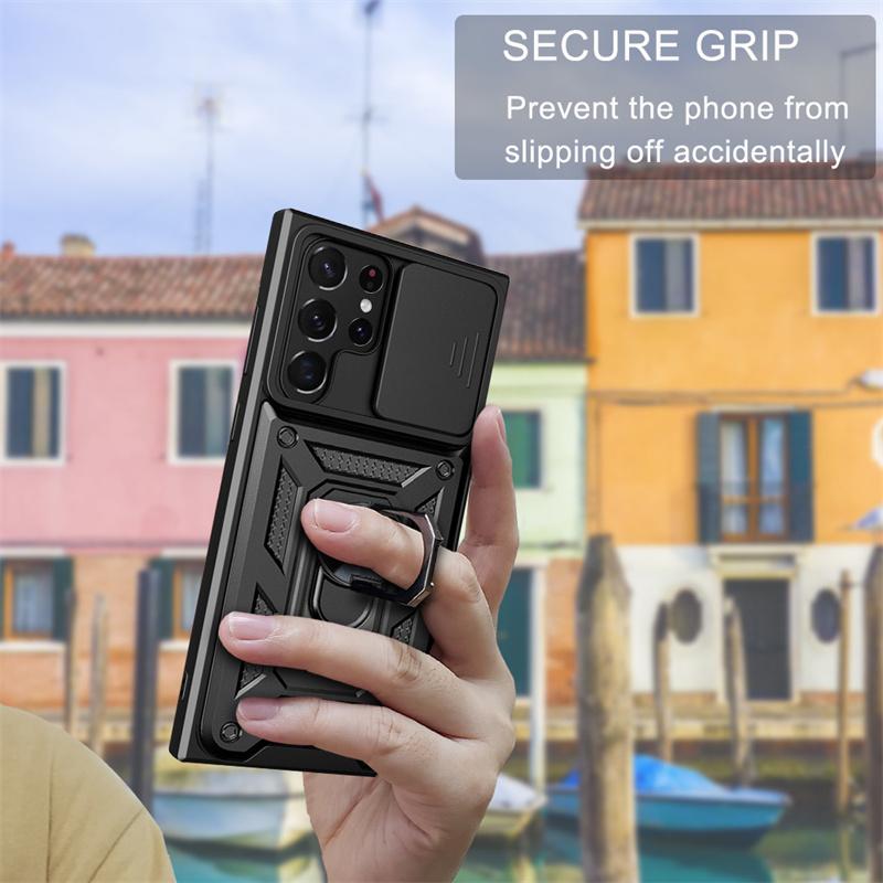 For Samsung Galaxy S22 Ultra Case Shockproof Armor Phone Case For Samsung S20 S21 Fe Plus Note 20 Ultra Magnetic Ring Back Cover