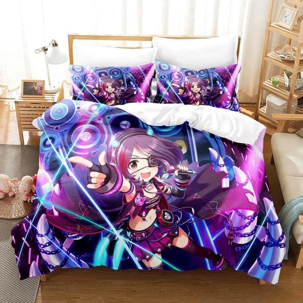 THE iDOLM@STER Cinderella Girls Starlight Stage Постельный набор Односпальный Полуторный Двуспальный Кингсайз Комплект для кровати Спальня Комплекты пододеяльников