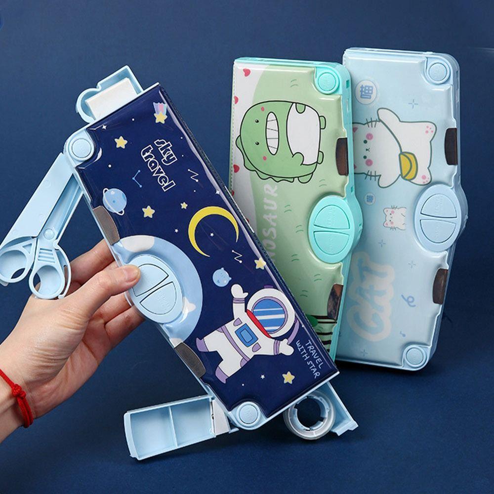 Двухъярусный пенал с точилкой Органайзер для канцелярских принадлежностей Для мальчиков/девочек