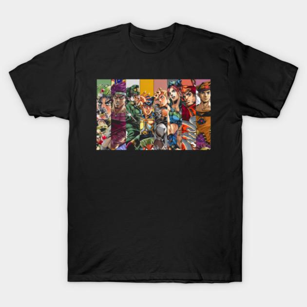 Азиатский размер Хлопковая унисекс футболка с принтом Футболка Jojos Bizarre Adventure Футболка с печатью без выреза Обычная посадка