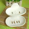 Bathroom Double Layers Strong Sucker Soapbox Soap Draining Holder Soap Dish AVE