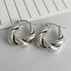 925 Sterling Silver Earrings For Women Trendy Vintage Twist Earring Jewelry Prevent Allergy Party Accessories Gift