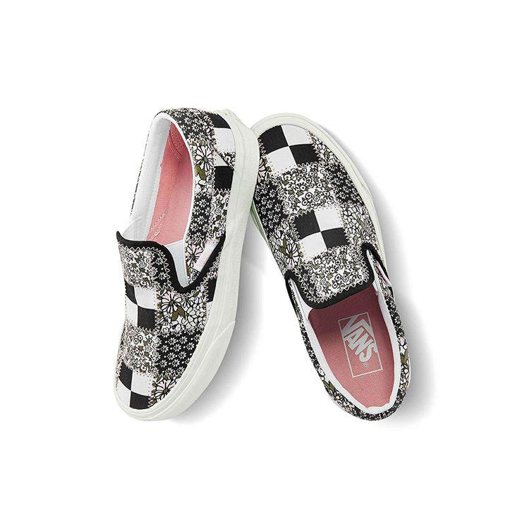 Vans Классические слипоны в стиле пэчворк с цветочным принтом унисекс, разноцветные зефирные VN0A33TB9FY