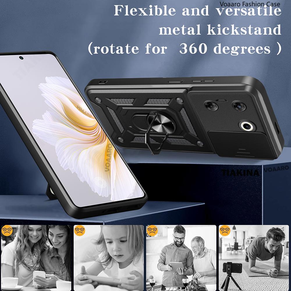 Чехол-книжка Slide Lens Armor для Tecno Camon 20 Pro 5G Чехол с магнитной вращающейся подставкой-кольцом для Tecno Camon 20 Pro 5G