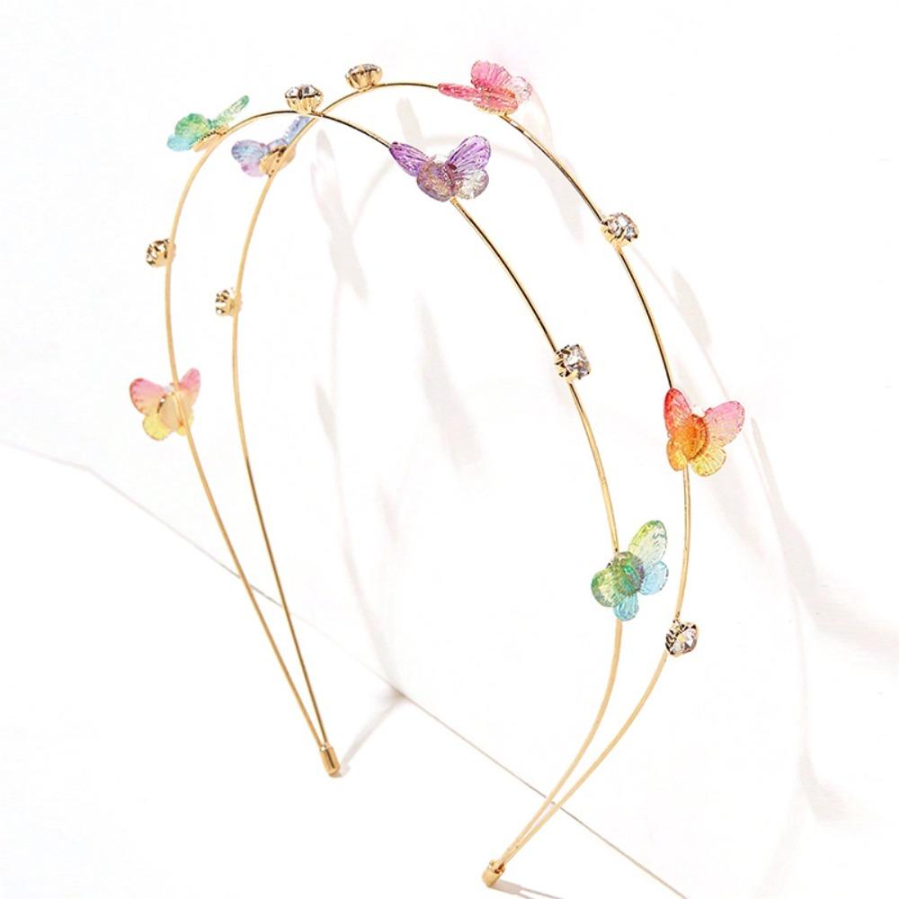 Тонкие резинки для волос с двойным корнем из цинкового сплава, обруч для волос в виде цветка, подарки, обруч в виде бабочки