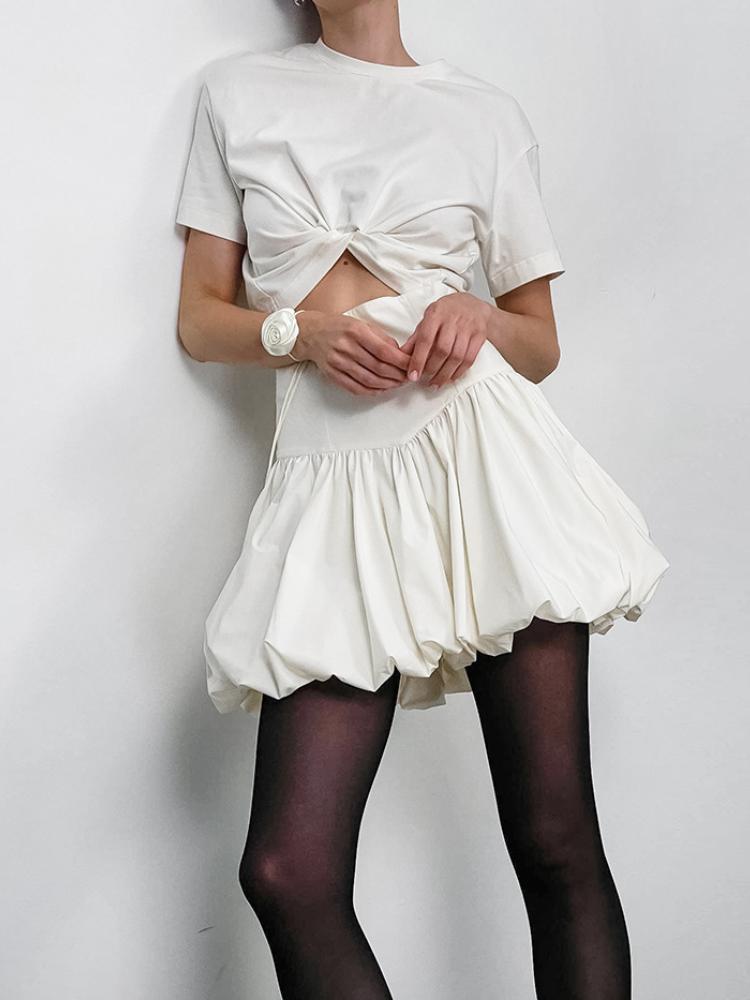 Плиссированная юбка Y2k, элегантная женская однотонная мини-юбка трапециевидной формы с высокой талией, вечерние юбки 2000-х годов, уличная одежда