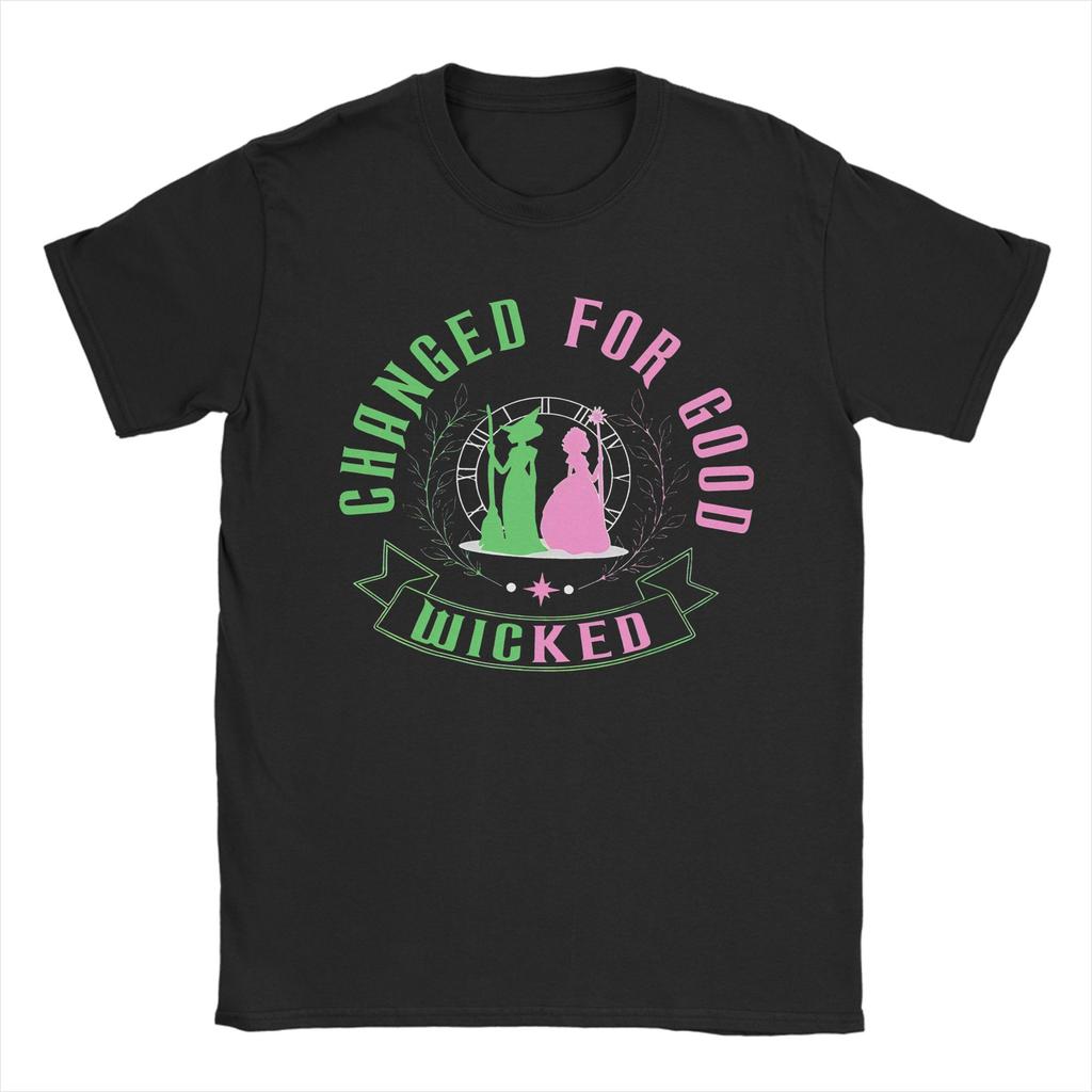 Changed For Good Wicked Graphic Elphaba and Glinda Printed T Shirts for Men Women Pure Cotton Tee Shirt Clothes