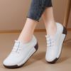 Thick Soled Sloping Heel Leather Casual Sports Shoes for Women