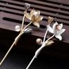 Винтажная шпилька для волос Цветок лотоса Банкетная прическа Металлическая длинная шпилька для волос Женские шпильки для волос Аксессуары в национальном стиле