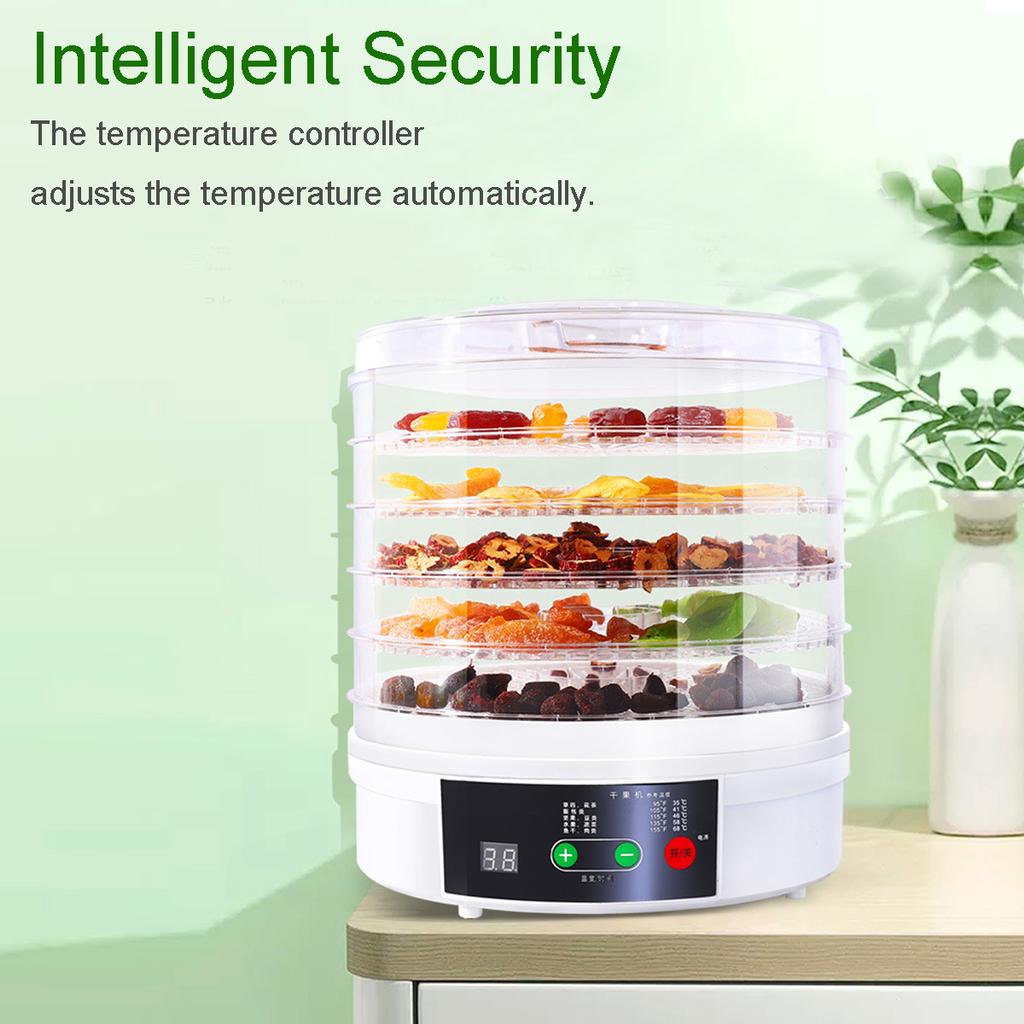 NEW Electric Food Dehydrator for Fruits and Vegetables 350W Temperature Adjustment 5 Trays Snacks Air Dryer 110/220V