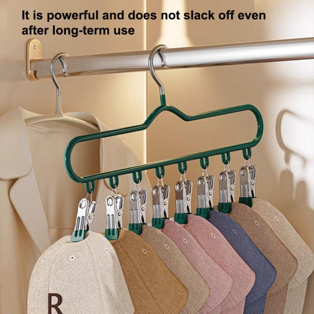 Windproof Clothes Drying Rack 8 Clips Hat Rack New Clothes Hanger  for Home Dormitory