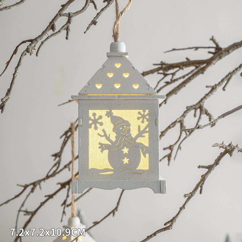 Праздничный Светящийся Деревянный Домик - Украшение для Рождественской Елки и Декора Камина