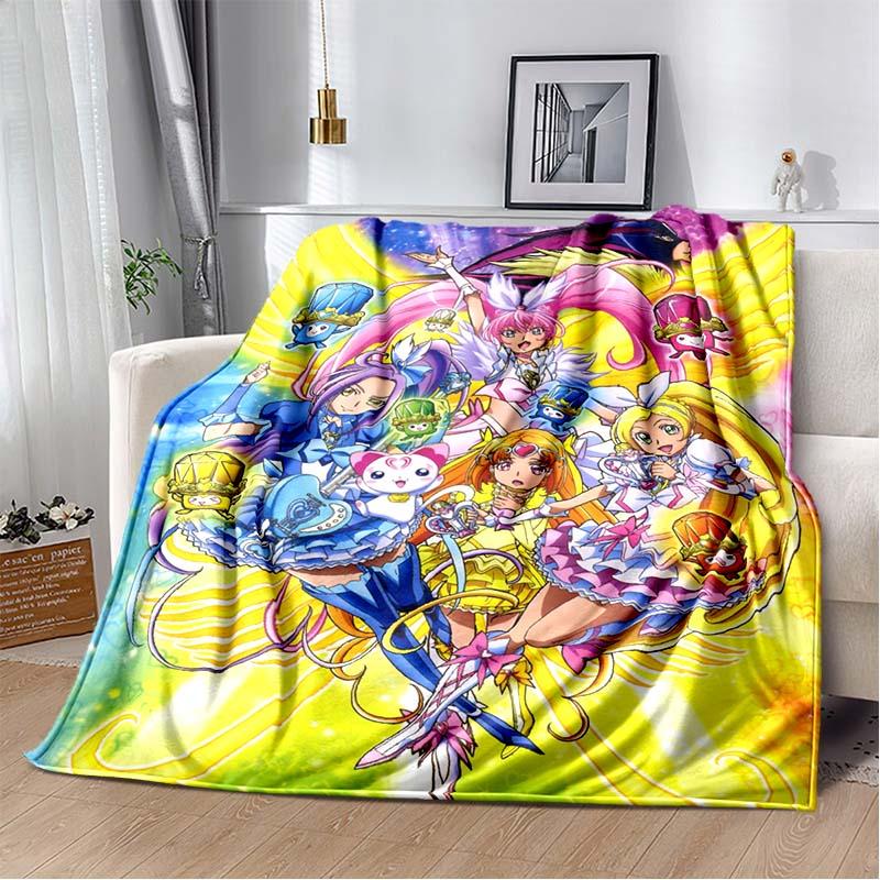 This 3D printed Pretty Cure soft plush blanket is made of flannel and is suitable for use in living rooms, bedrooms, beds, sofas