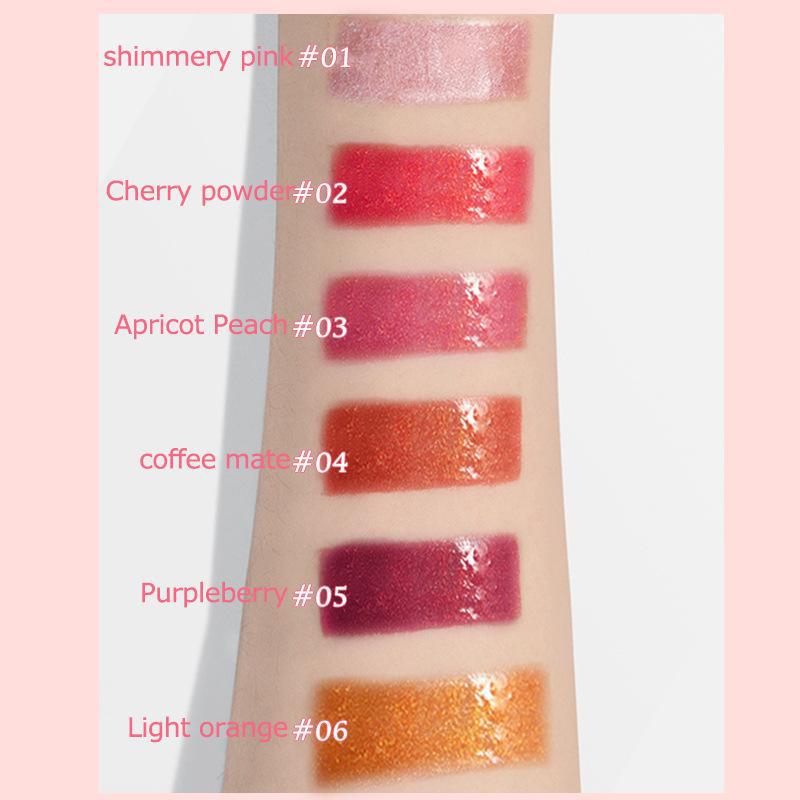 PNF Pearlescent Moisturizing Lip Gloss: European & American Water Light Plumping Lip Oil with Fine Sparkle