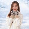 Leopard Print Fingerless Gloves Women Fuzzy Warm Mittens with Thumb Hole Winter Fluffy Gloves for Girls Typing Writing Texting