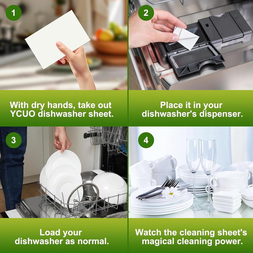 Dishwasher Tablets 100 Pack, Eco-Friendly Dishwasher Detergent, No Plastic To Tablets