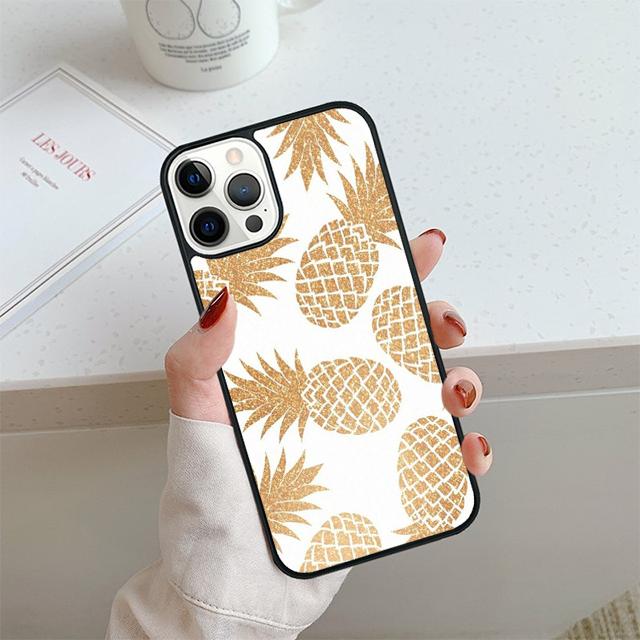 Летний чехол для телефона с ананасами для iPhone 17 Air 13 12 14 15 16 Чехол для Apple 14 15 16 Pro Max 6S Plus Coque
